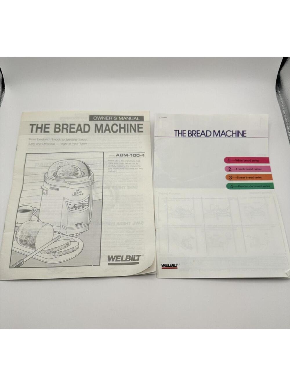 Operator Instruction Maint Manual Fits WelBilt Bread Machine ABM-100-4 & Recipes